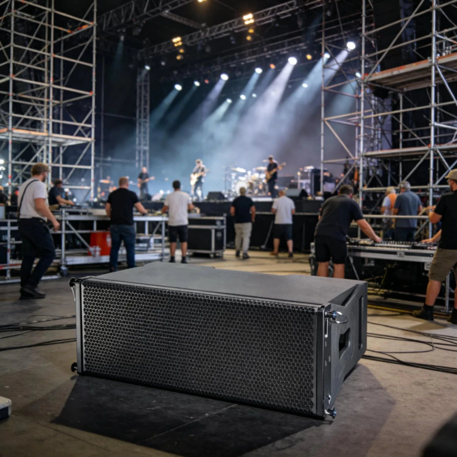 High-Output Symmetric Wavefront Three-Way Touring Grade Line Array Sound System for Professional Audio Applications with Long-Throw High Power Spl Precision