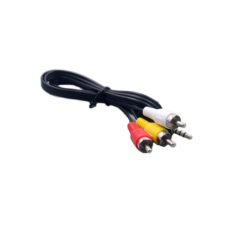 High Quality 3.5 to RCA Male Audio Video AV Cable Wire Cord for Speaker Laptop DVD TV