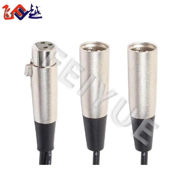 High Quality 3pin XLR Cable One Female to Dual Male Y-Splitter Cables