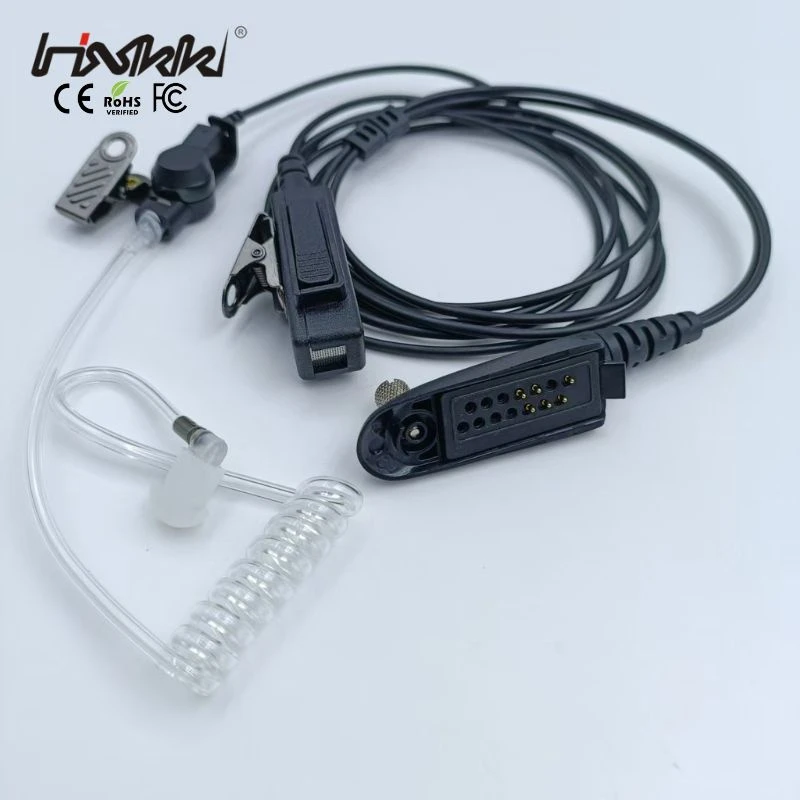 High Quality Air Acoustic Tube Earpiece Headset with Ptt Mic for Motoro-La Gp328 Gp338 Gp380 Mtx850 Radios