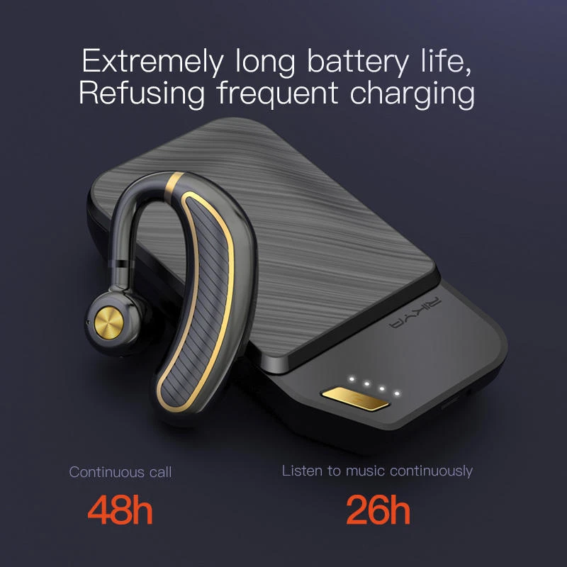 High Quality Long Working Time Wireless Handsfree Headphone Wireless Business Headset Single Ear Earphone for Driver