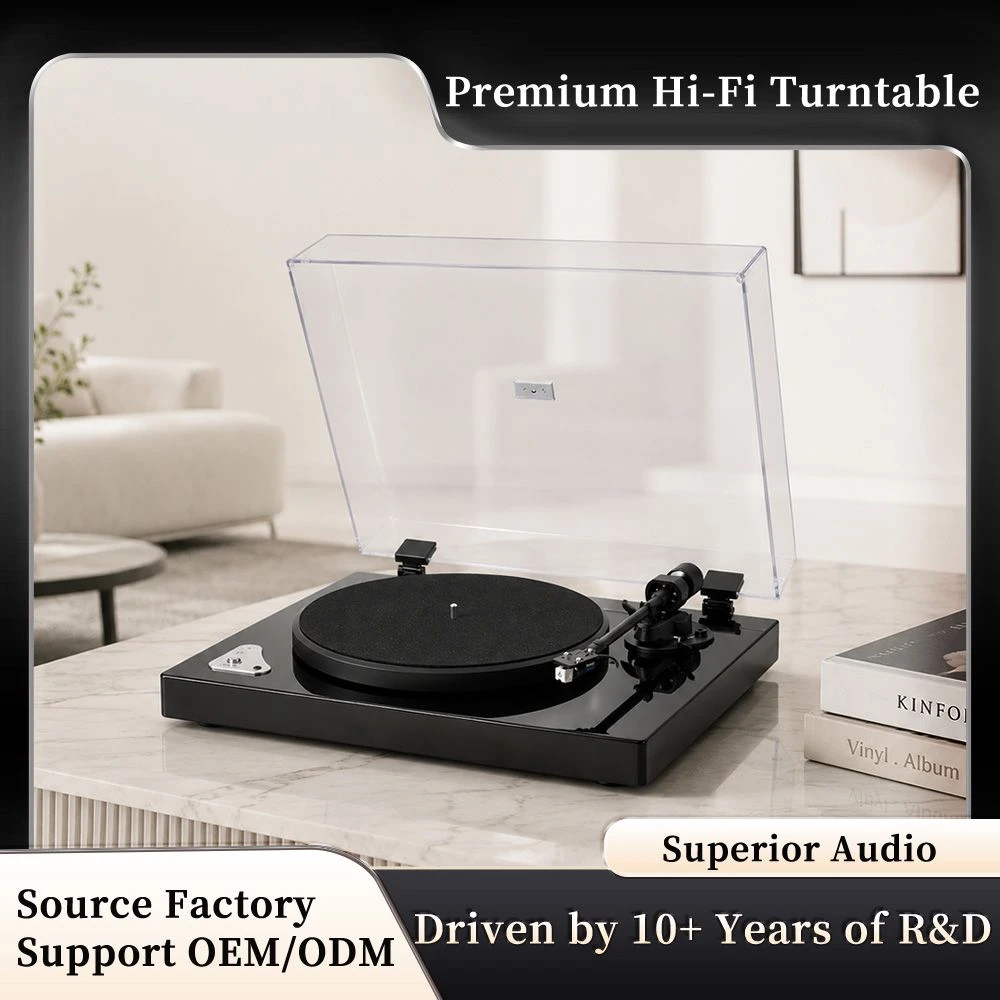 High Quality Multifunctional Wooden Desktop Modern HiFi Retro 2 Speed Phonograph Turntable Vinyl Record Player with RCA Line-out
