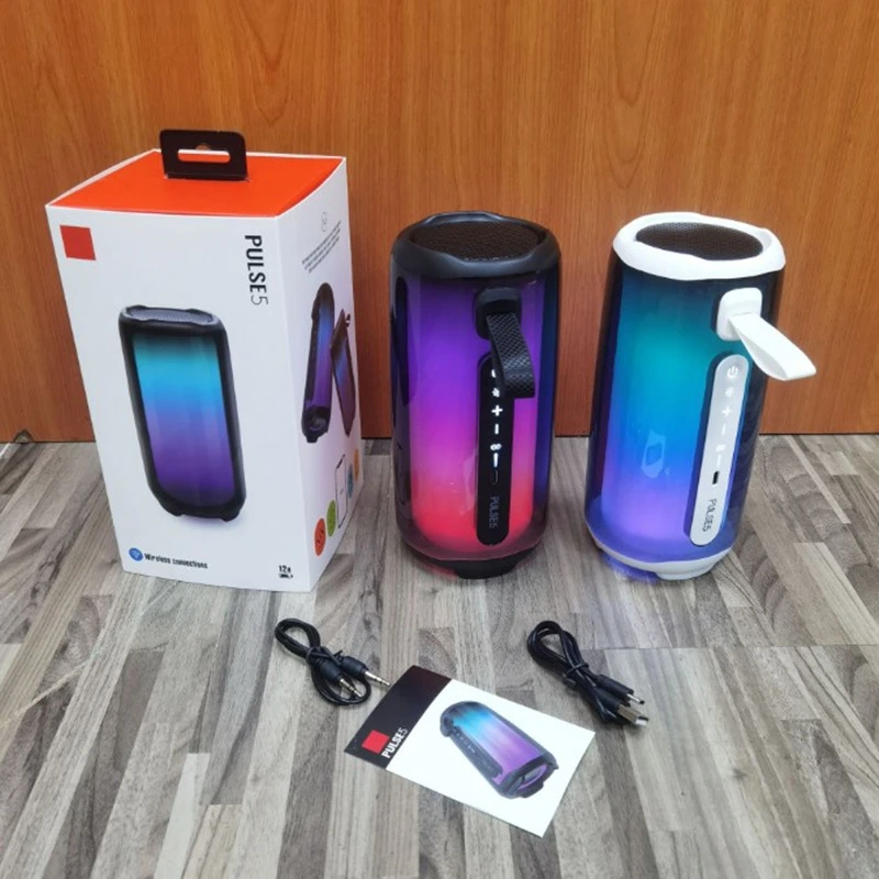High Quality Pulse 5 Bluetooth Speakers Powerful Subwoofer with RGB Lights Waterproof and Portable for Outdoor and Indoor Use