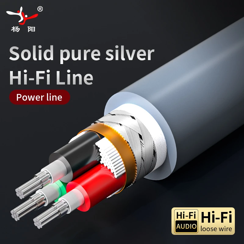 High-Quality Pure Silver Audiophile Power Cable for Superior Sound