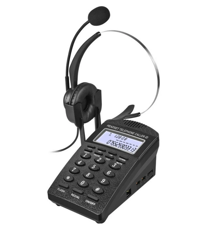 High Quality Rj11 Basic Phone Headset Telephone Stand with Noise Canceling Mic Un400 for Office or Home Use