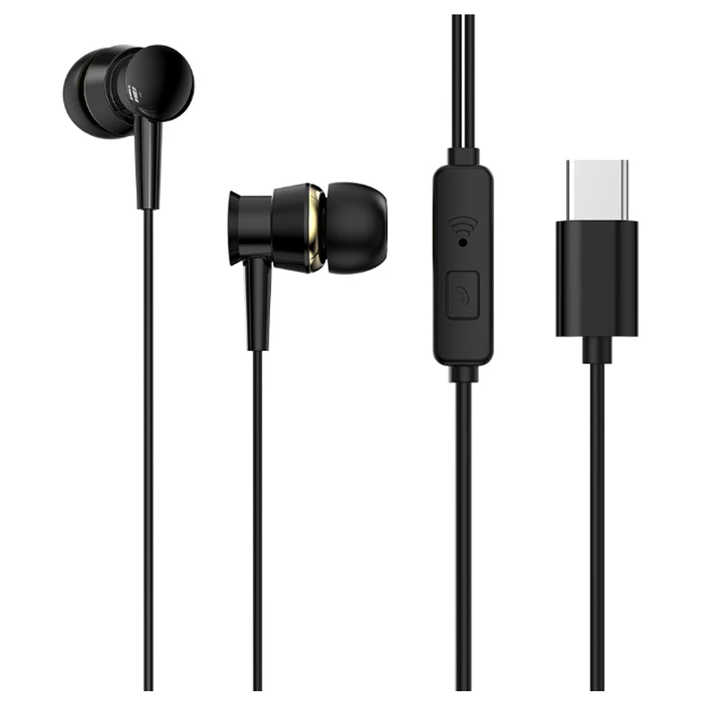 High Quality Type C Wired Earphones Bass in Ear Headphone Sports Earbuds with Mic Type C Wired Earphone