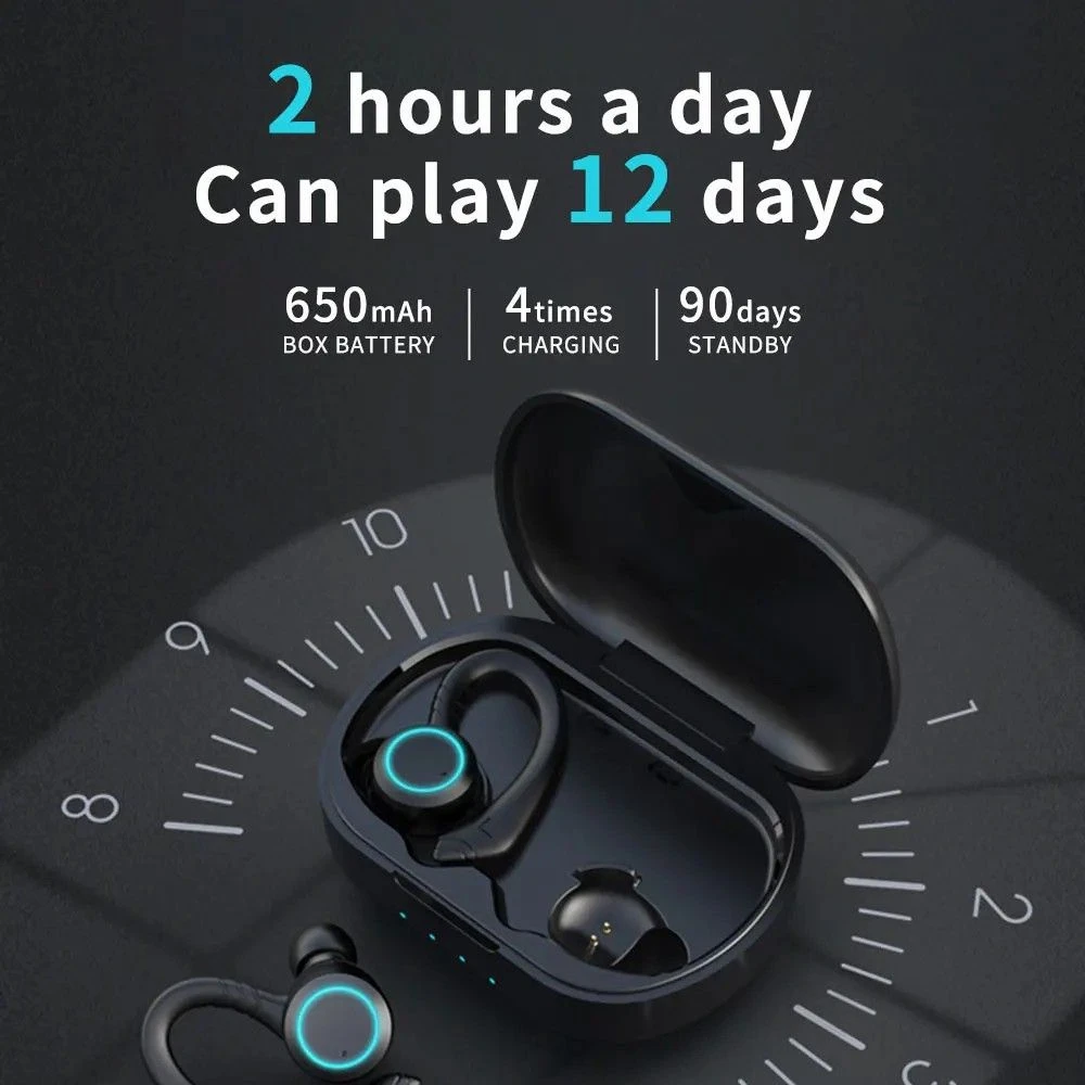 High Quality Waterproof Sport Earhook Music Headset Bluetooth-Compatible Earphone