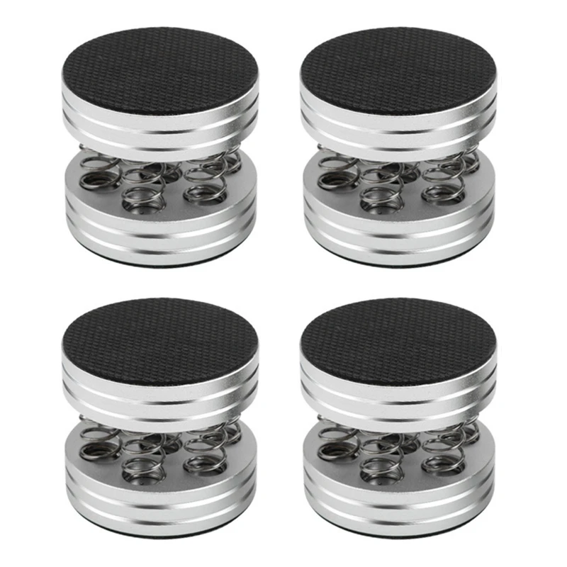 High-Strength Aluminum Alloy Shock Absorber Base with Diamond Rubber Top for Heavy-Duty Audio Equipment Stability