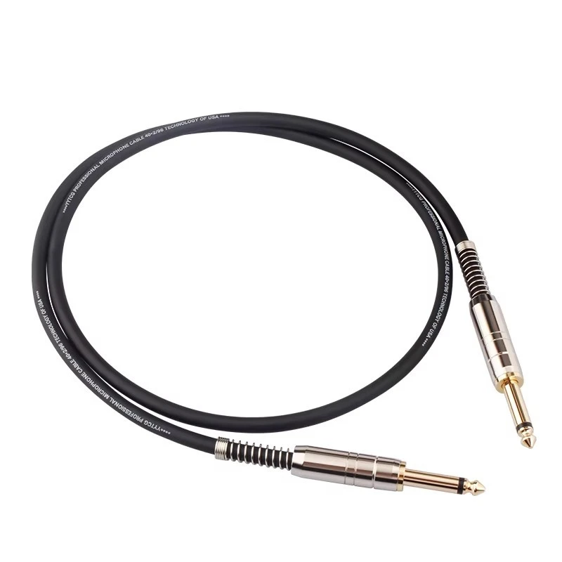 High-quality 6.5mm two-core audio cable – Single-ended 6.35mm to 6.35mm connection for Speaker and guitar cable – Mixing console cable