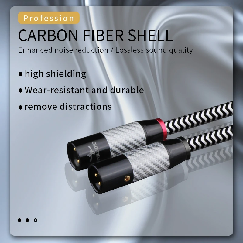 Hiigh Fidelity Profession Carbon Fiber Shell Lossless Noise for Microphone Amplifier XLR Balanced Cable