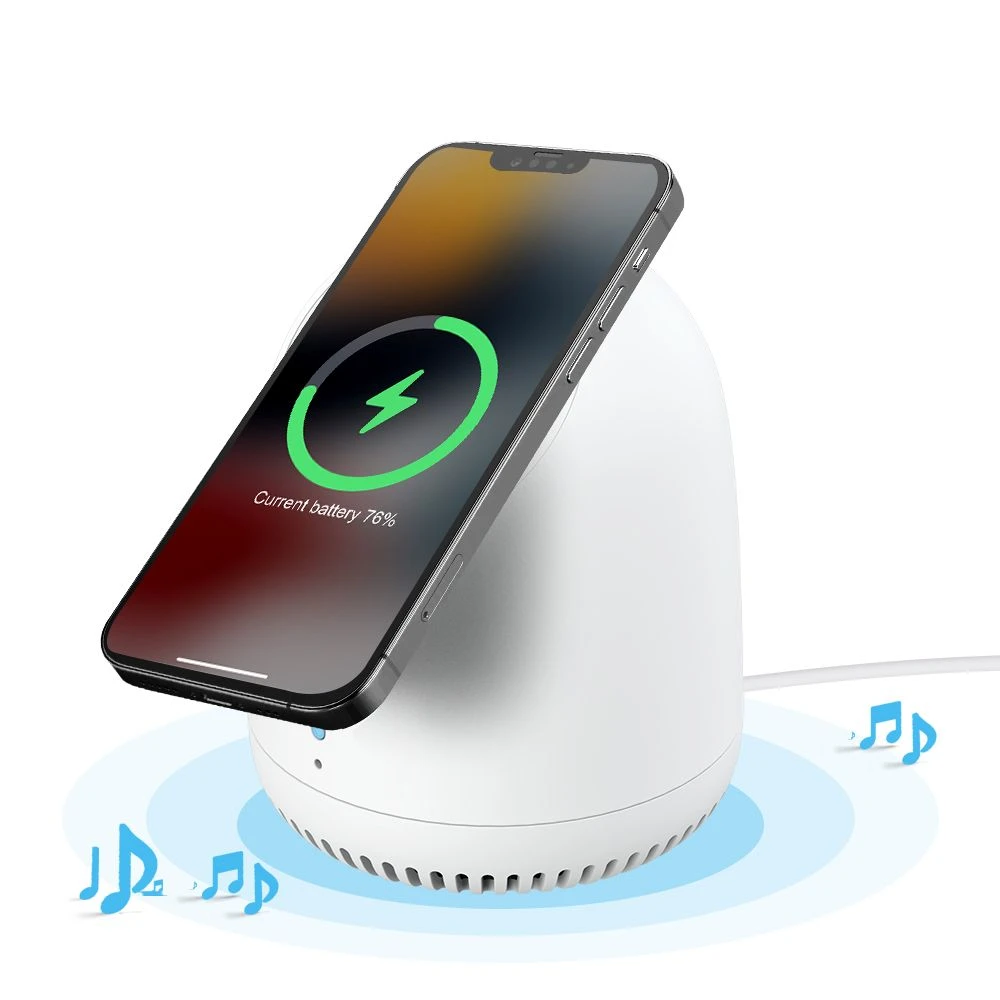 Home Gadgets Innovative Magnetic Qi Wireless Mobile Phone Charger Stand 15W Fast Wireless Charging Bluetooth Speaker
