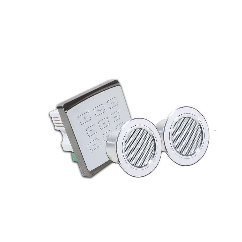 Home Theater Bluetooth 2CH 25W Touchscreen Control Panel Mini Amplicador Wall Mount Amplifier with 2 PCS 3″ in Ceiling Loud Speakers