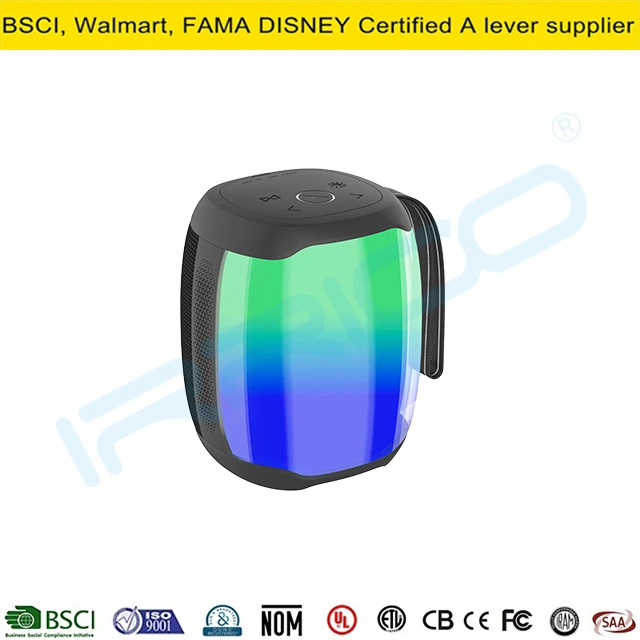 Hot Sale 10W RMS Ipx5 Waterproof Portable Wireless Bluetooth Outdoor LED Light Mini Speaker