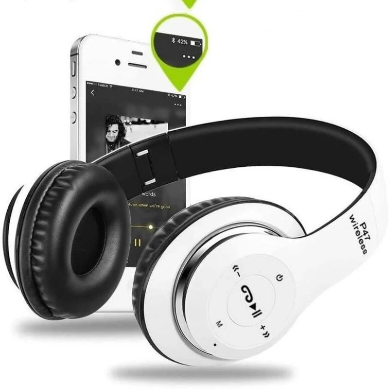 Hot Sale P47 Wireless Headphones Hands-Free Microphone with Memory Card