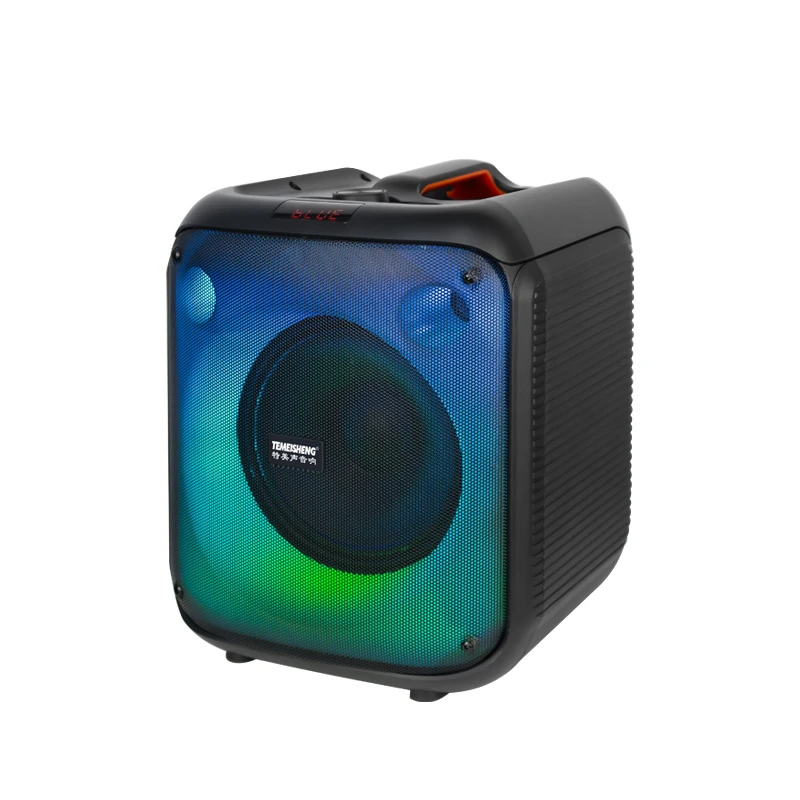 Hot Sell Outdoor Portable Trolley Speaker with LED Ball Light Cheap Factory Price 8 Inch Black 60W Speakers
