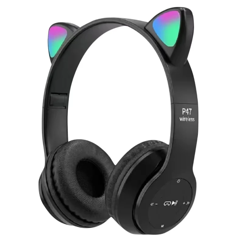 Hot-Selling P47m Cat Ears for Foldable Stereo Headset Jl Chipset Luminous Design on-Ear Over-Ear Gaming Headphones