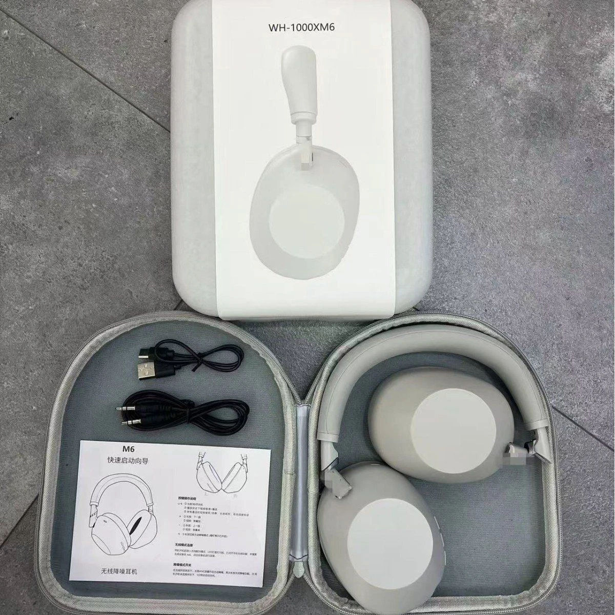 Hot Selling Wh1000-Xm6 Over-Ear Wireless Bluetooth Headphones with Active Noise Cancellation for Sports