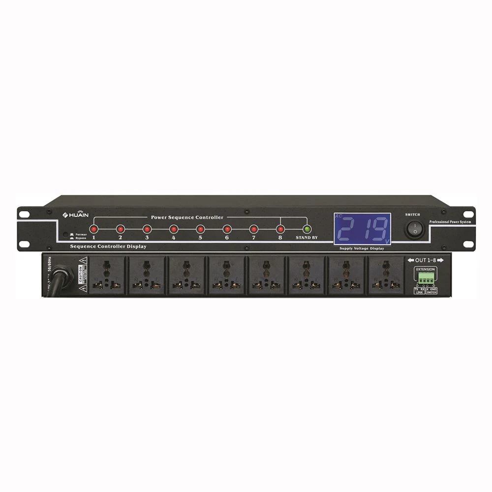 Huain Professional Audio Equipment 8-Channel High-Power Power Sequencer Controller