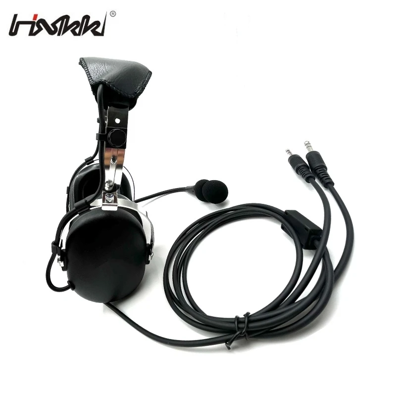Hxkk Noise Canceling Microphone Headband Headphone for Pilot Aviation Headset