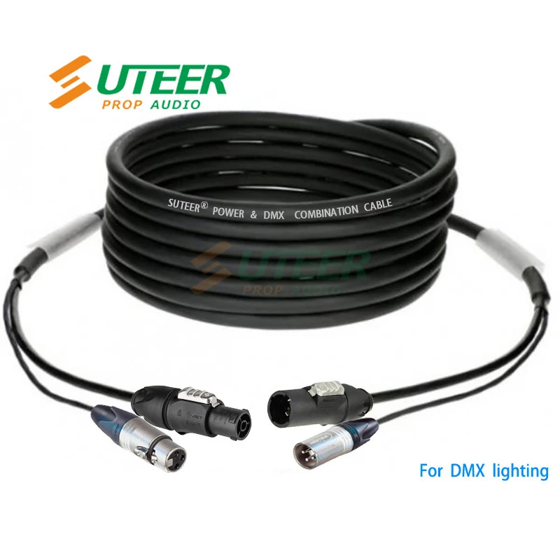 Hybrid Cable Neutrik Powercon True1 & 3-Pin XLR Combi Cable for DMX Lighting