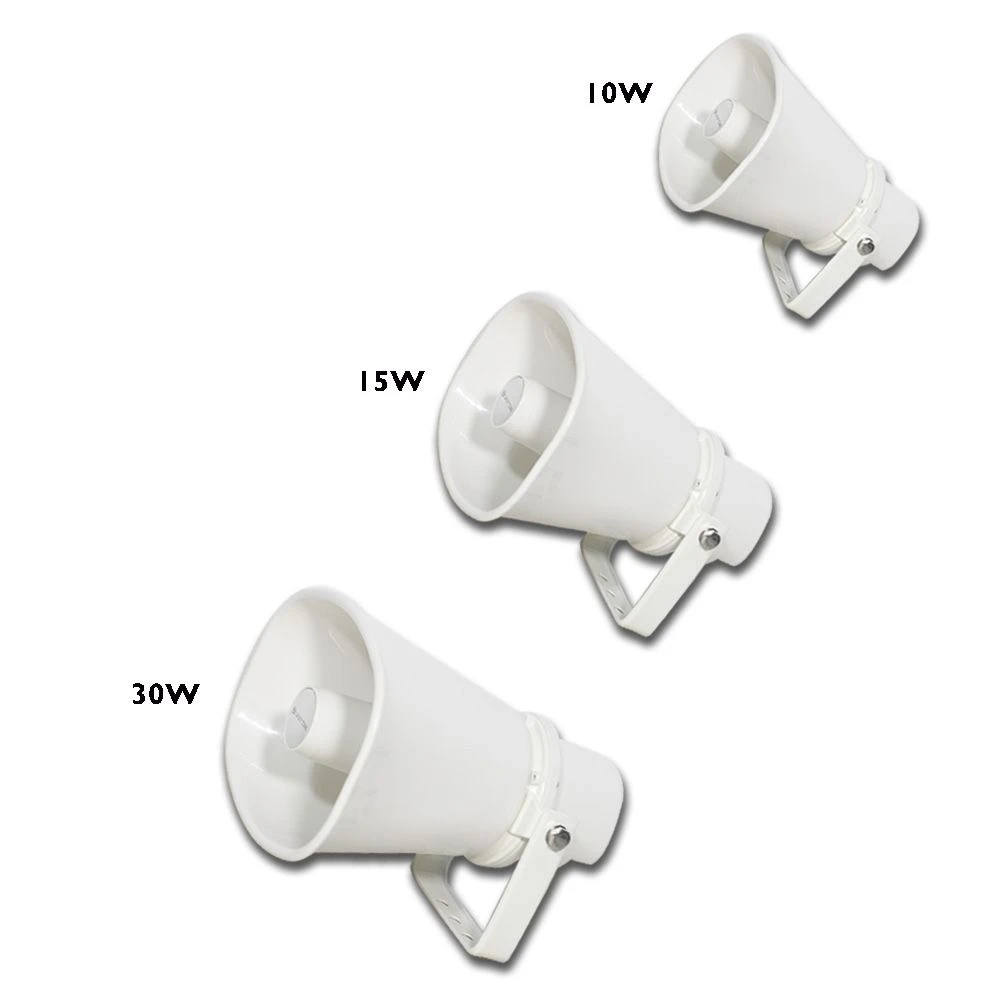 IP Waterproof Outdoor 30W 100V Passive Garden Pool Music Plastic Horn Siren Speaker with Transformer for PA System