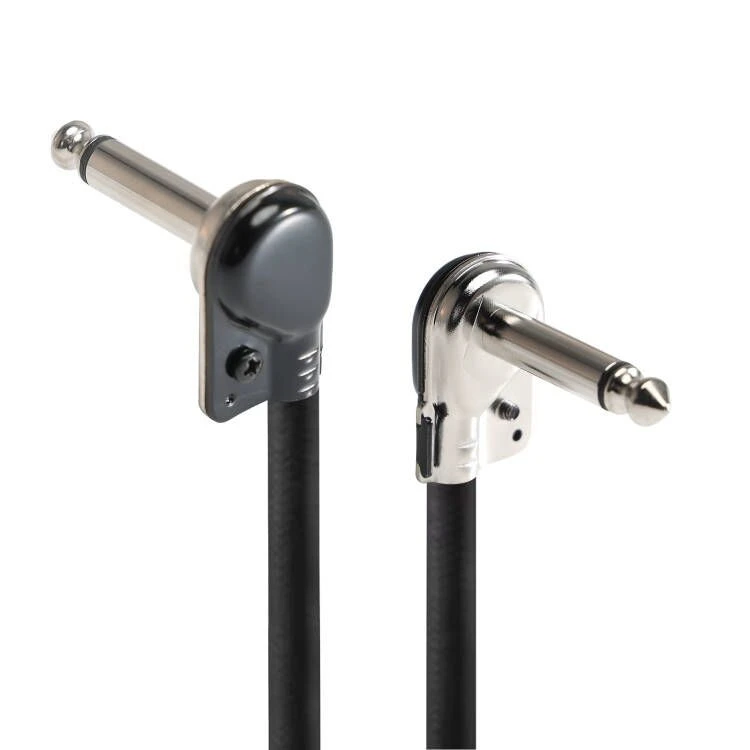 Instrument Patch Cable with Mini Right Angle Audio 6.35mm 1/4 Ts Plug Connector