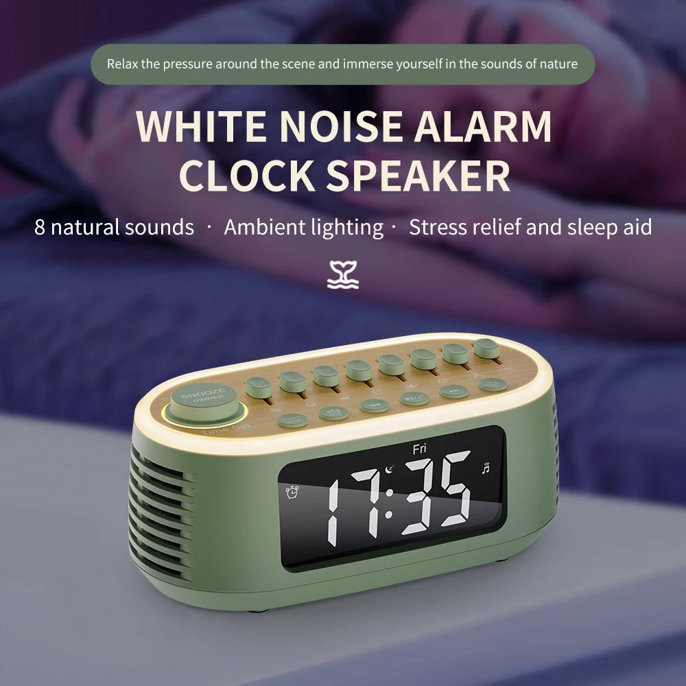 Intelligent Energy-Saving Adjustable 8 Nature Sounds Alarm Clock Speaker