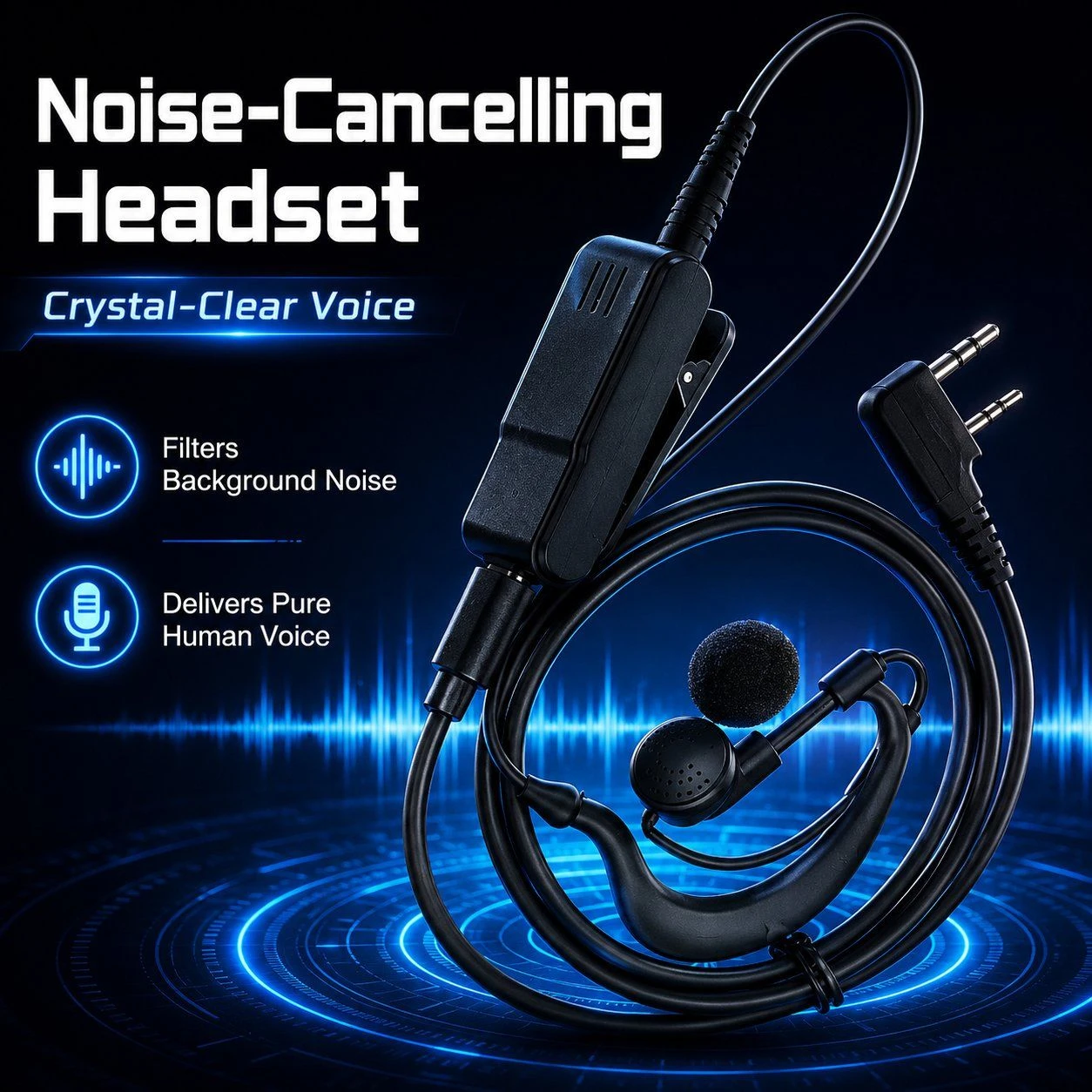 Intelligent Noise-Canceling Headphones with Built-in Walkie-Talkie Function. The Connector Can Be Customized as Type-C.
