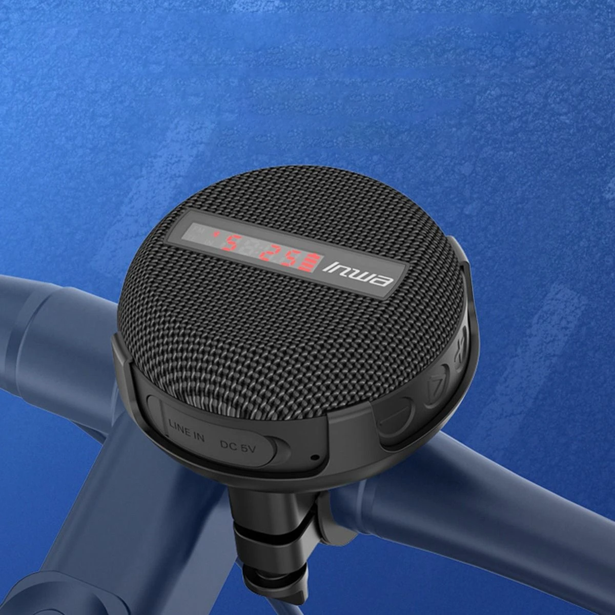 Inwa Outdoor Riding Wireless Speaker with Smart LED Digital Display Portable Bluetooth Speaker Lpx65 Waterproof Subwoofer Support Hands-Free Calling (CE) -Black