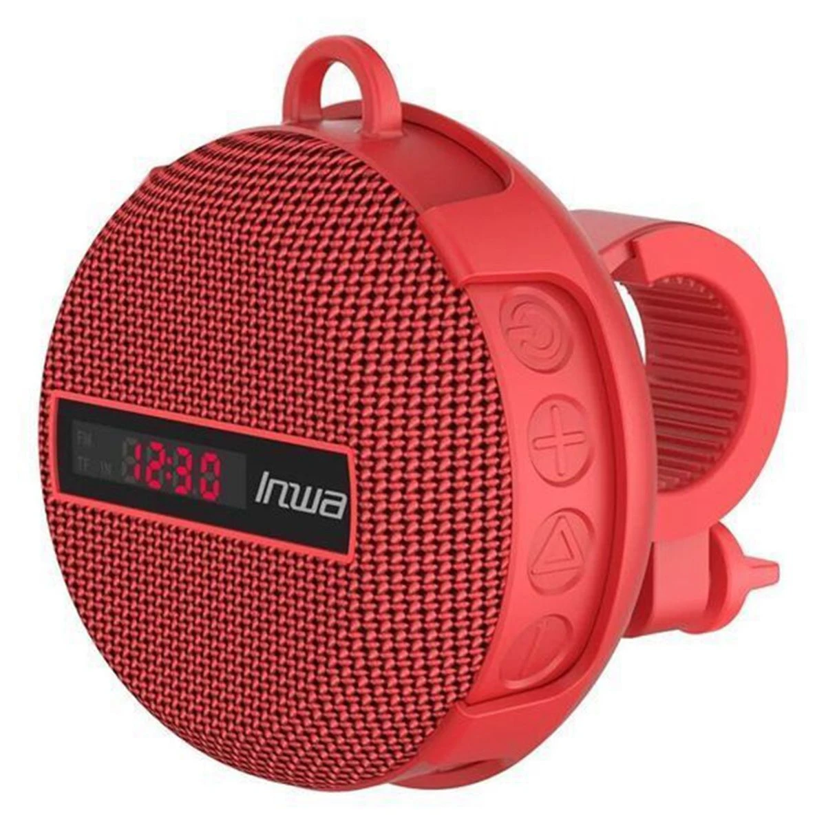 Inwa Riding Wireless Speaker with Smart LED Digital Display Portable Bluetooth Speaker Lpx65 Waterproof Subwoofer Sound Amplifier-Free Calling (CE) – Red