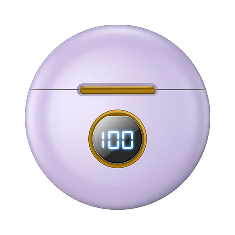 J88 Tws Wireless Bluetooth Earphone in-Ear Touch HiFi Music Headset with Digital Display Charging Case – Purple