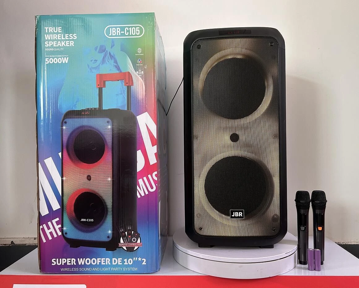 Jbr-C105 Hot-Selling Dual 10inch Speaker Box with Tws Bt Microphones