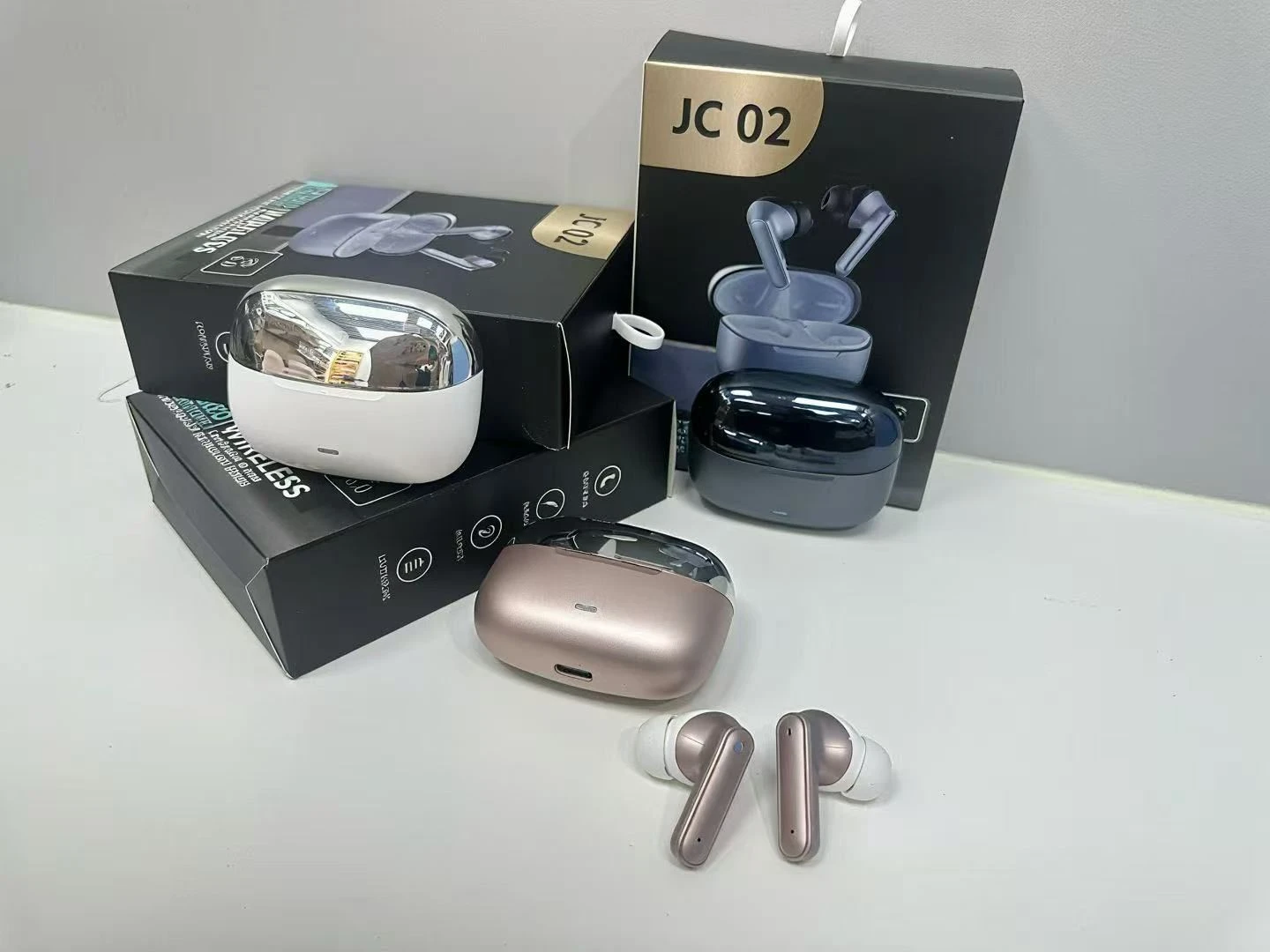 Jc02 Bluetooth Earphone Stereo Mobile Phone Wireless Earbuds for Android and Ios
