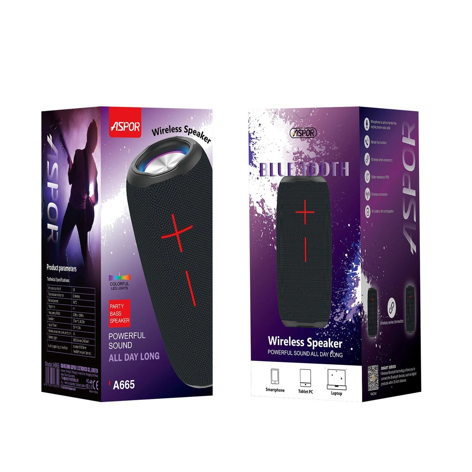 Jl5.0 Bt Version Bluetooth Speaker with 2400mAh Wireless Bluetooth Speaker Support Playing 4 Hours Speaker for Aspor in China