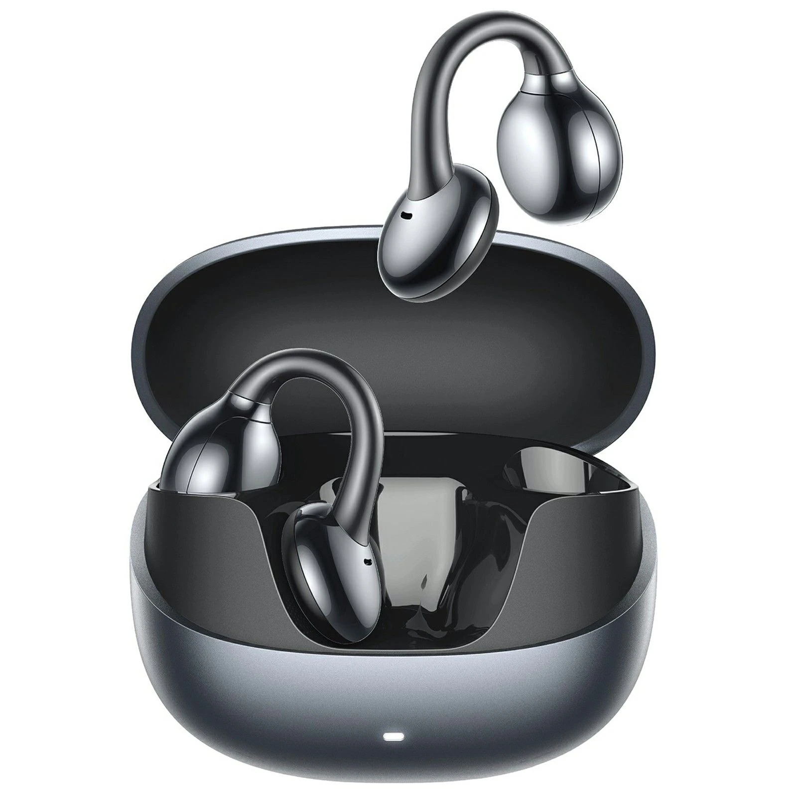 Joyroom Jr-OE3 Open-Ear Wireless Headphones – Clip-on, Deep Bass (Dark Gray)