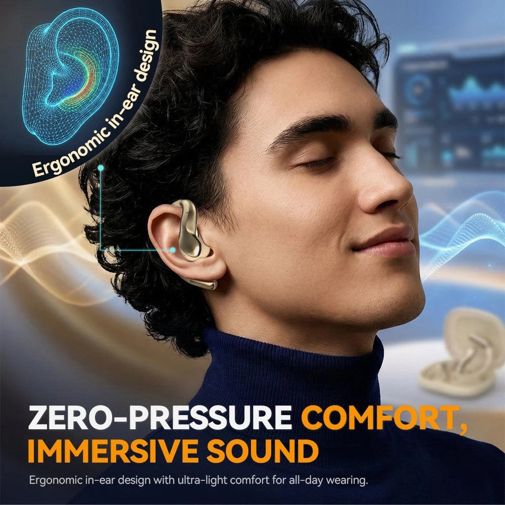 Juhuaxin Ju-Loopbox Open-Ear Wireless Earbuds with 30h Playtime, Bluetooth 5.3