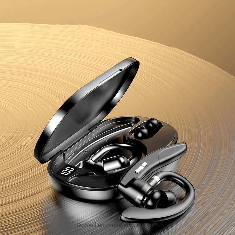K29 Wireless Bluetooth 5.0 Rotary Earphones with Charging Box Waterproof Sports Earhook Headsets with Microphone and LED Display
