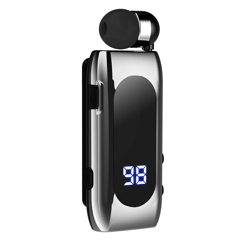 K55 Business Bluetooth Single-Ear Earphone Battery Display Clip-on Intelligent Noise Reduction Telescopic Headset Clipper