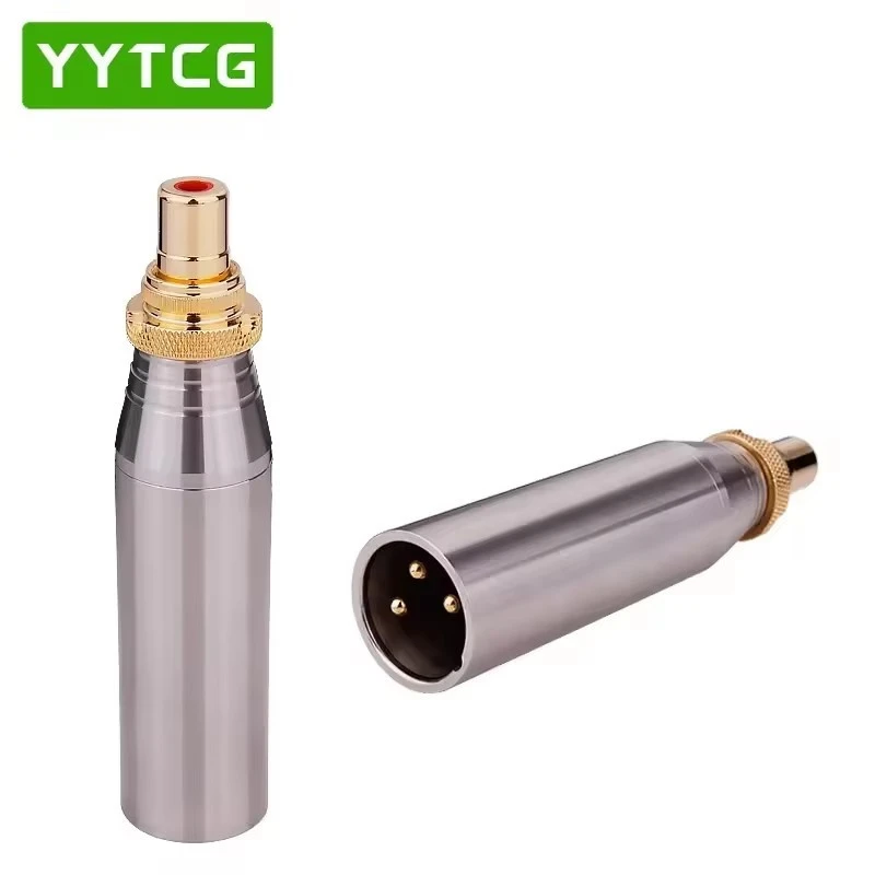 Knurled Lock Gold Plated XLR to RCA Adapter, Shielded Metal Housing Balanced To Unbalanced Audio Converter for Home Theater Amplifier Audio Signal Wiring Conver