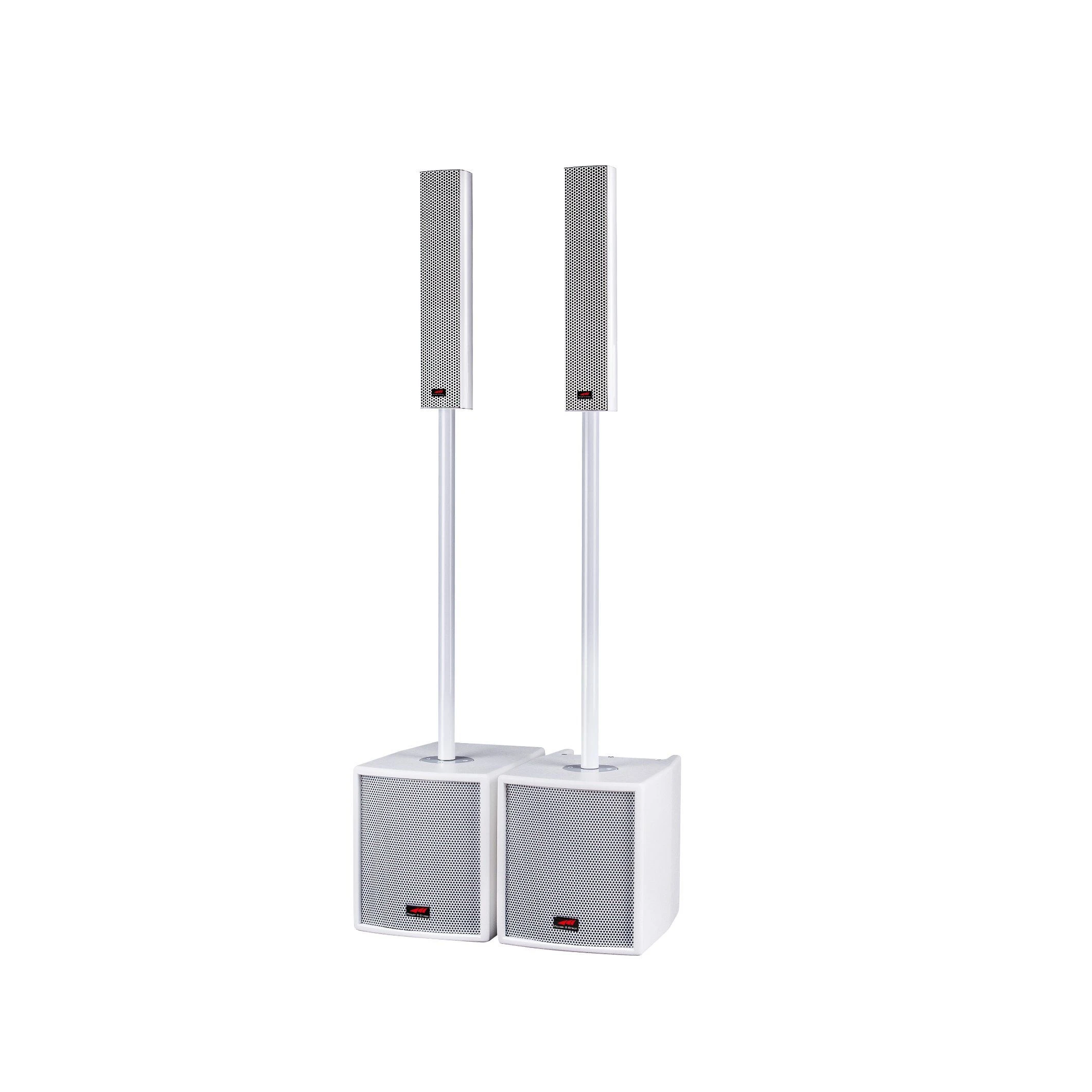 Kq Series Compact PA Active Speaker System Set Includes 2 Subwoofers and 2 Column Speakers with Bluetooth