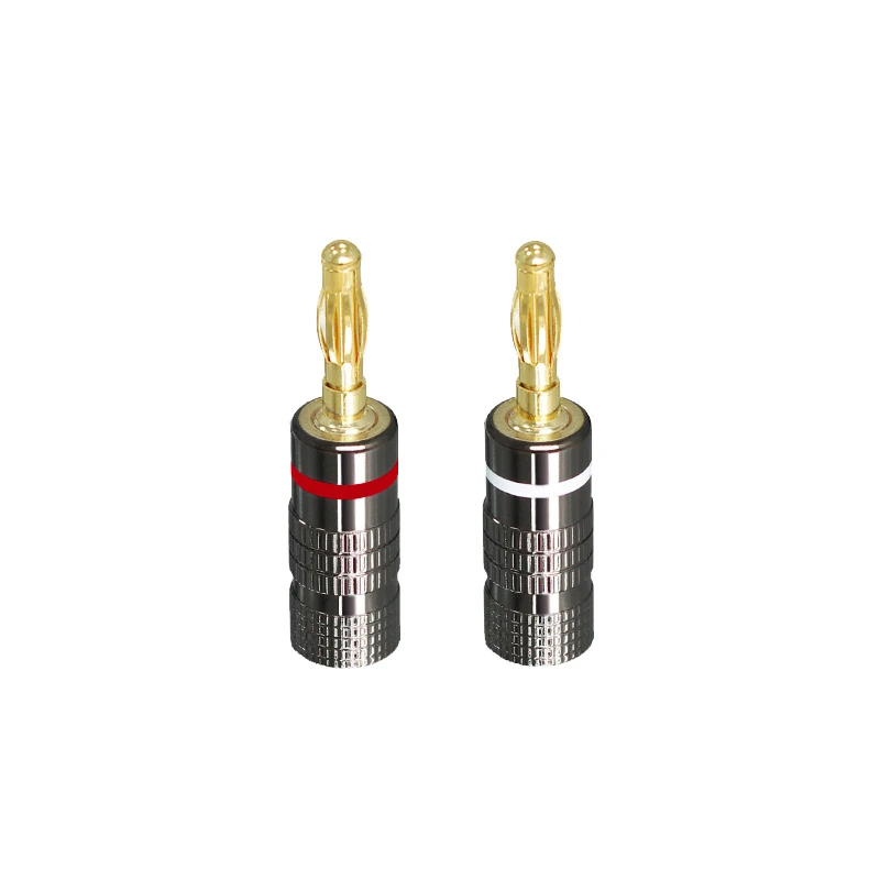 Lantern-Shape Gold-plated Pure Copper Banana Plug Speaker Cable Audio Black-Gun-Colored End