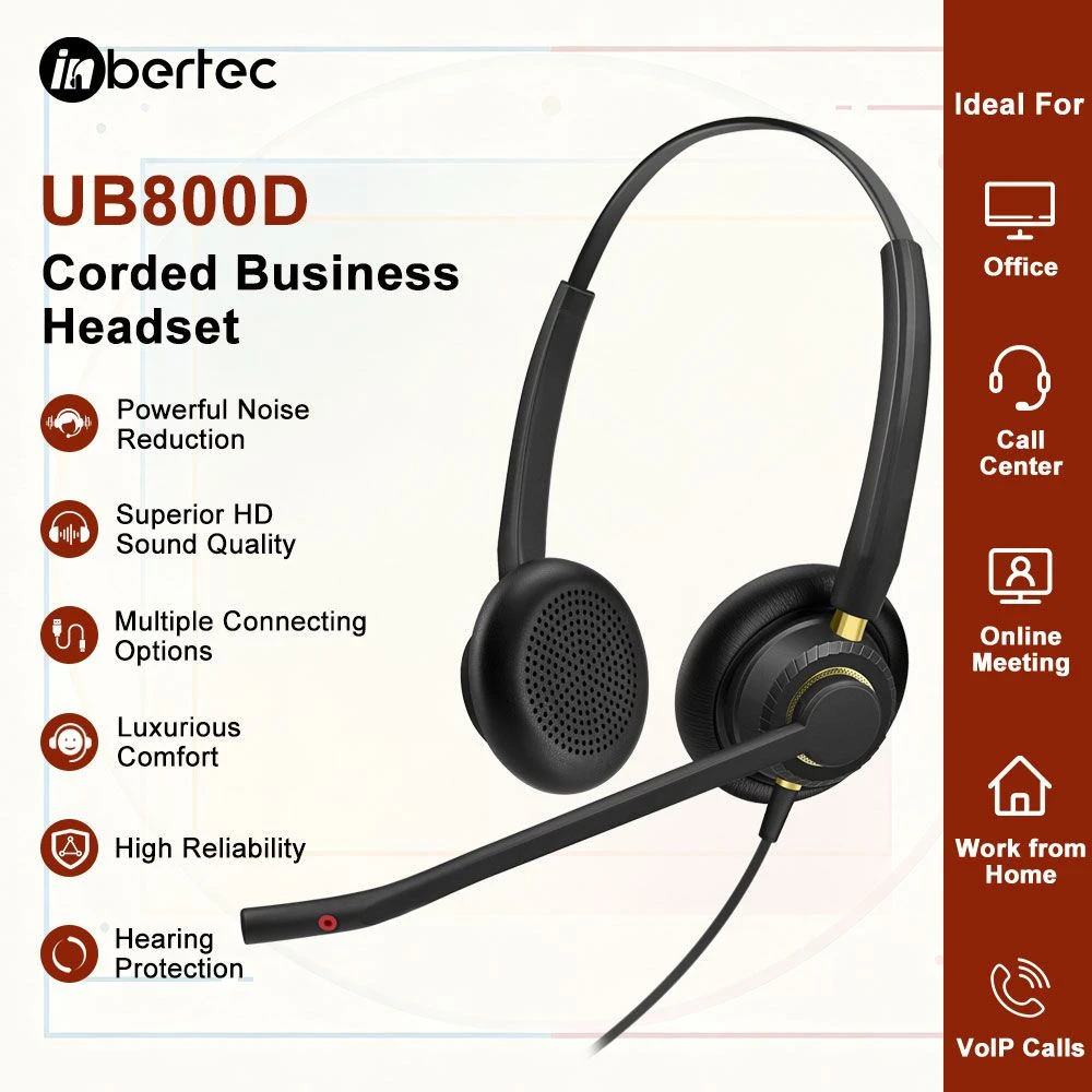Latest Noise Canceling Headphones Ub800u Support Teams USB Work at Home Headsets