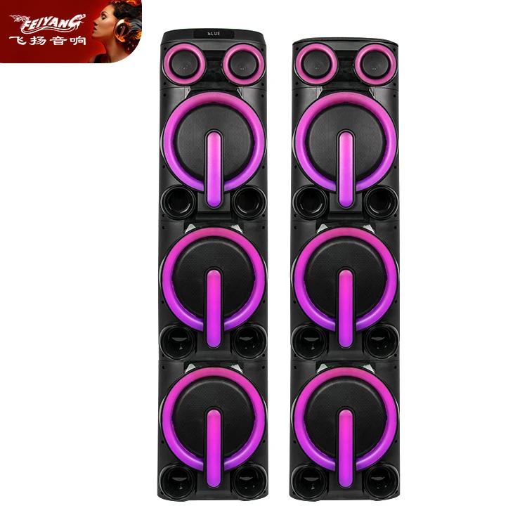 Latest Pair Speakers Outdoor Wooden Bluetooth Partybox DJ LED Wireless Music Baffles