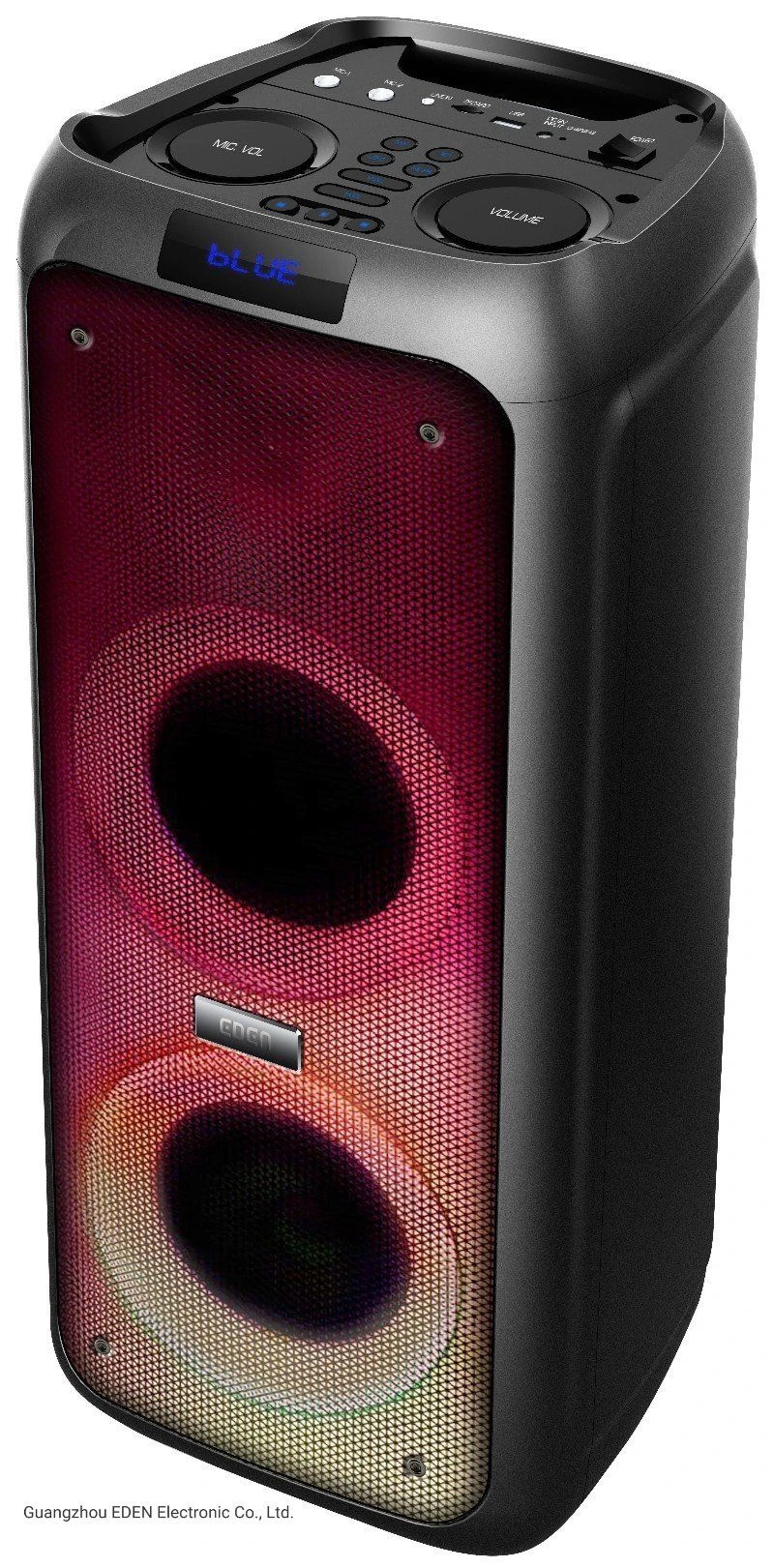 Latest Private Dual 5 Inch Professional Audio Speaker Fire Light Wireless Battery Portable Bluetooth Partybox Speaker Eden ED-505