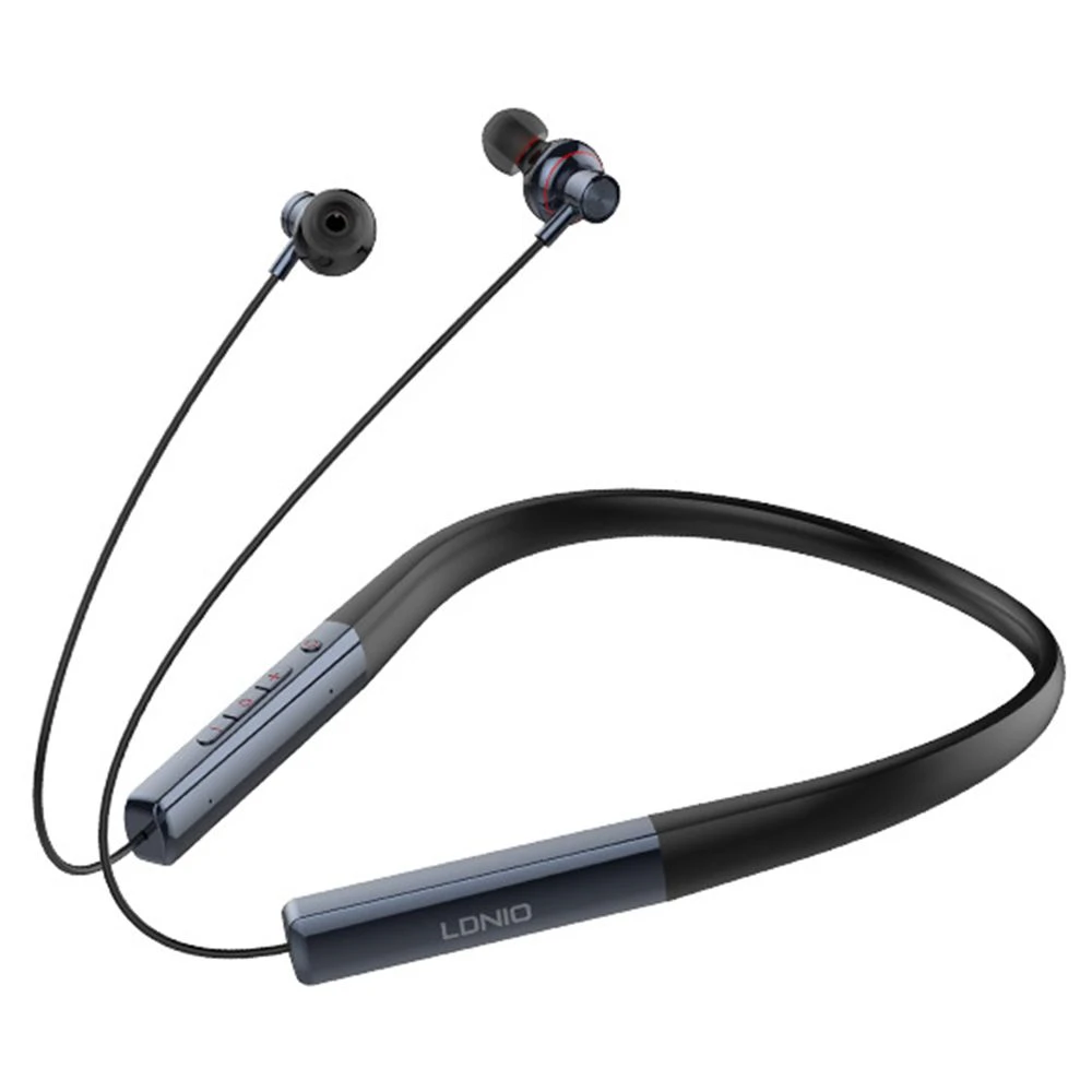 Ldnio N01 Neckband Bluetooth-Compatible in-Ear Earphones 13mm HiFi 50 Hours Battery Type-C Wireless Headset for Sports – Black / Blue