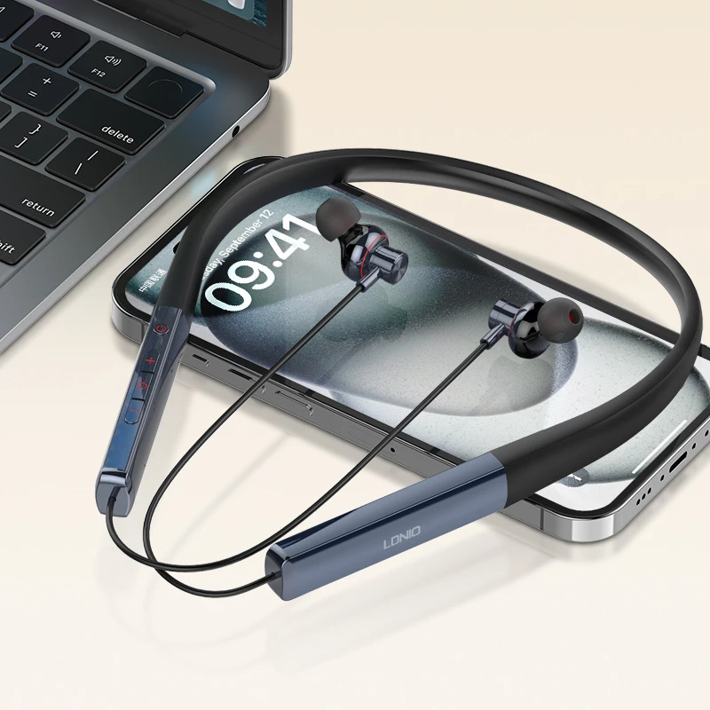 Ldnio N01 Neckband Earphone Headphones – Wireless Bluetooth V5.3, 10m Distance