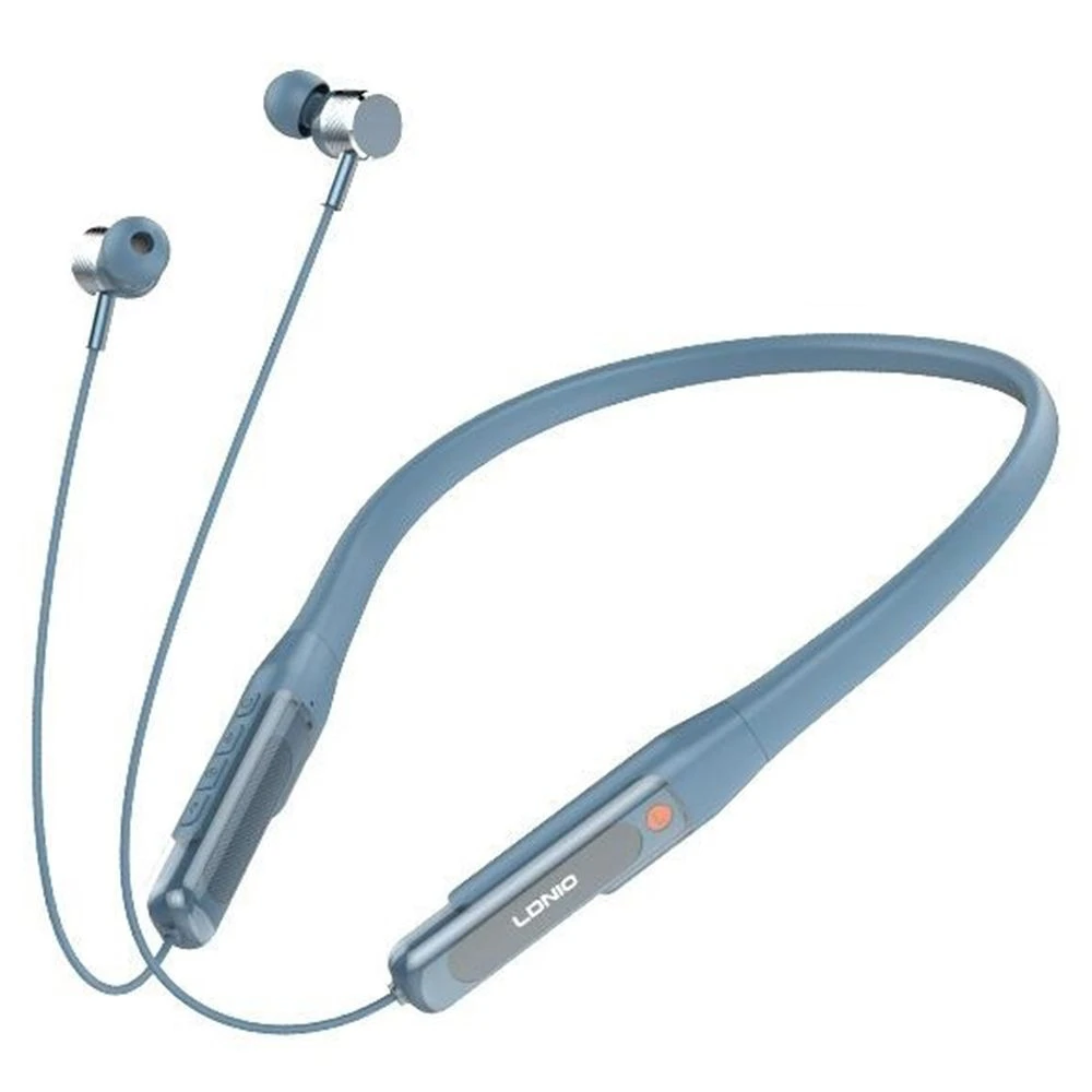 Ldnio N03 Neckband Bluetooth 5.4 Earphones – 40h Playtime, 400mAh, Sports, Blue