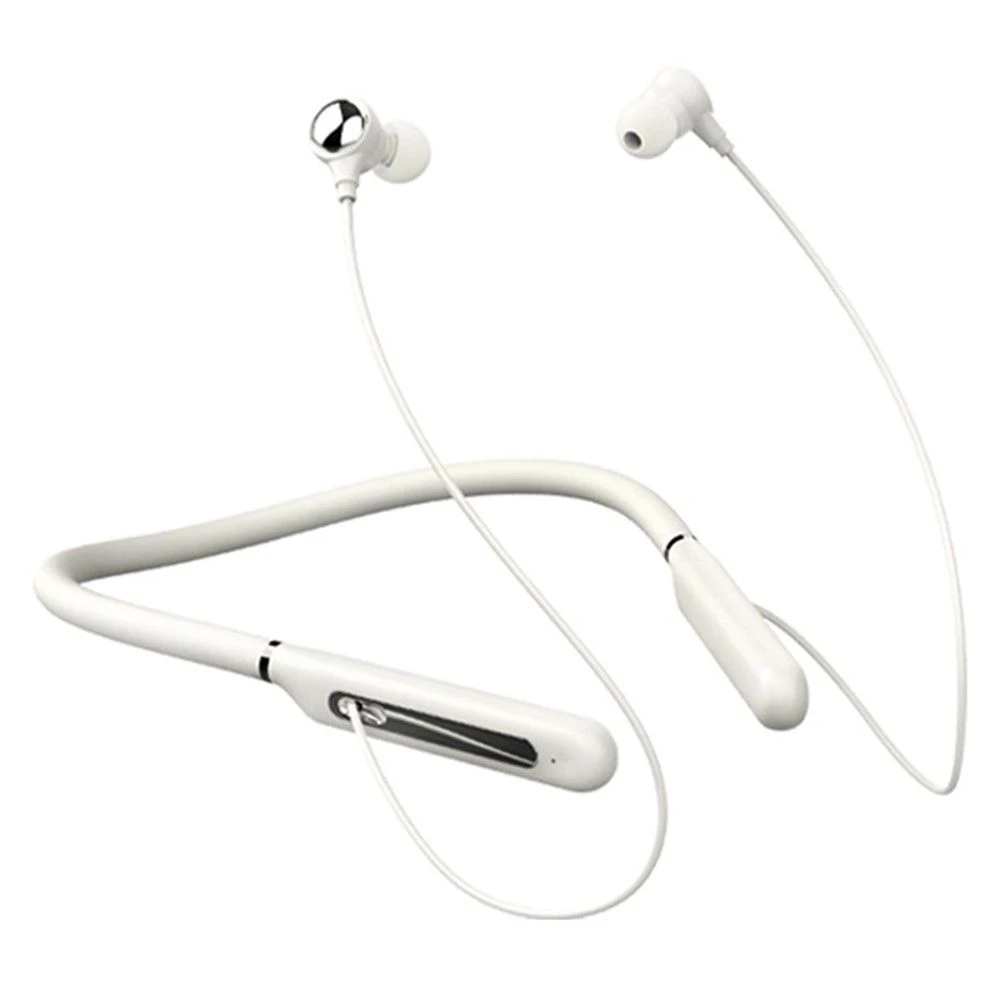 Ldnio Neckband Bluetooth-Compatible 5.3 White Semi-in-Ear Earphones