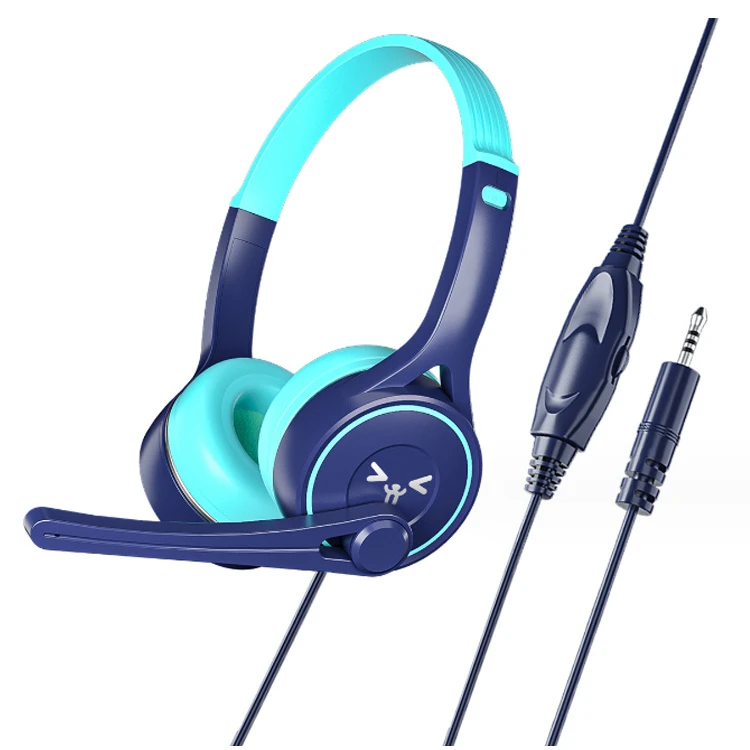 Lightweight 3.5mm Children Student Stereo Headset with Microphone Suitable for Music Learning and Office USB Headphones