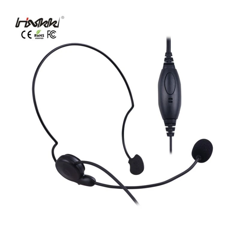 Lightweight Backband Headset with Boom Microphone Ptt for Two Way Radio Walkie Talkie